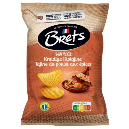 Bret’s Chips Kruidige Kiptajine 125g zak Franse aardappelchips met kip-tajinesmaak