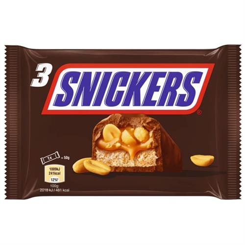 Snickers Candybars 150g - Apart Verpakt - 3 x 50g