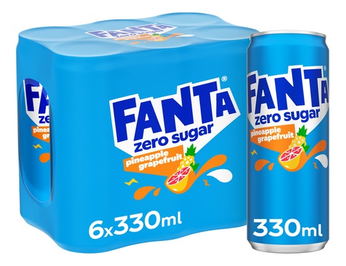 Fanta Zero Ananas – 6 x 33cl | Suikervrije Frisdrank