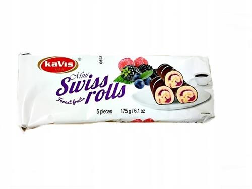 Kavis Mini Swiss Cake Rolls Bosvruchten 175gr