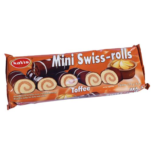 Kavis Mini Swiss Rolls Toffee 175g - Heerlijke Cake Rolletjes met Toffee - 5st