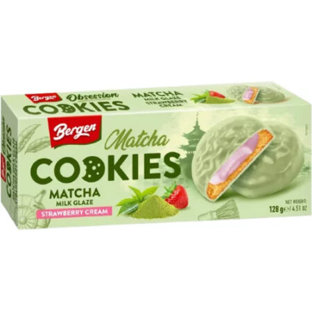 Bergen cookies Matcha Milk Glaze Strawberry Cream 128g
