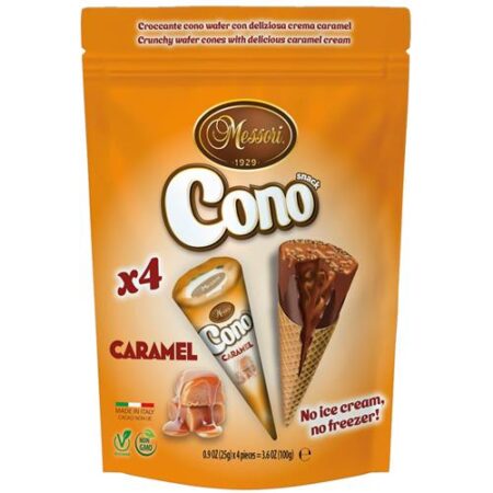 Messori Cono Caramel 4x25g krokante wafelhoorntjes met karamelcrème