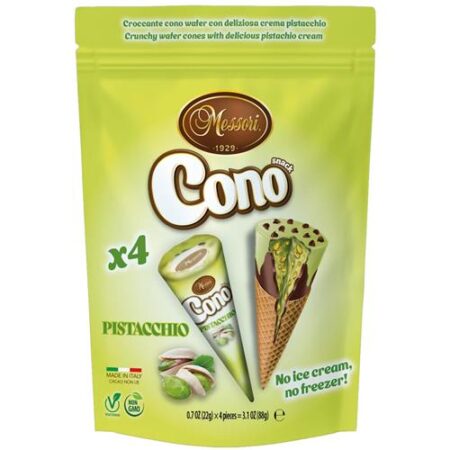 Messori Cono Pistachio 4x22g krokante wafelhoorntjes met pistachecrème