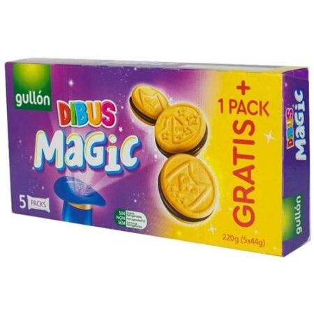 Gullón Dibus Magic chocoladekoekjes 5x44g apart verpakt