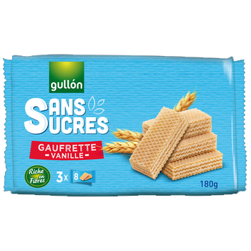 Gullon Vanille Wafers Suikervrij 3 × 60 g – Krokante snack zonder suiker