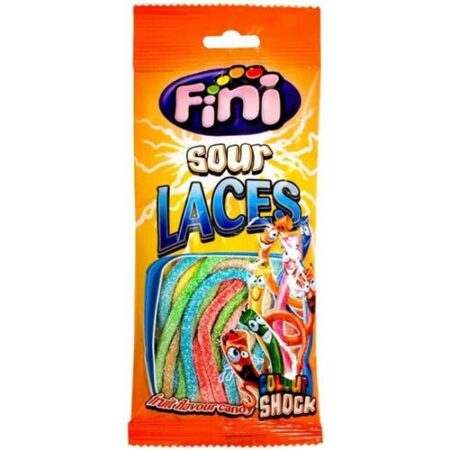 Fini Snoepzakje Zure Gekleurde Veters 90g