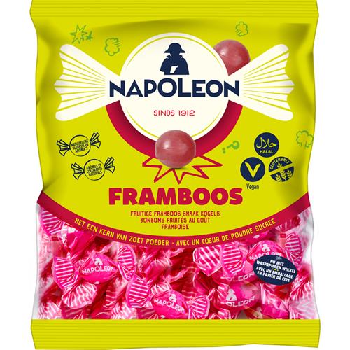 Napoleon Snoepjes Raspberry 150g – Fruitkogels Met Framboossmaak – Apart Verpakt – Vegan - Halal