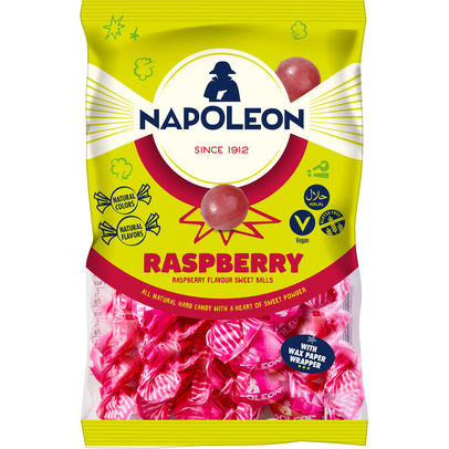 Napoleon Snoepjes Raspberry 150g – Fruitkogels Met Framboossmaak – Apart Verpakt – Vegan