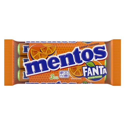 Mentos Fanta 3 x 37,5g - Dragees Met Fantasmaak - 3 Rolletjes -