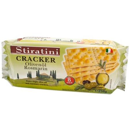 Stiratini Crackers Olijven & Rosemarijn Apart Verpakt 8-Pack 8 x 31,5g