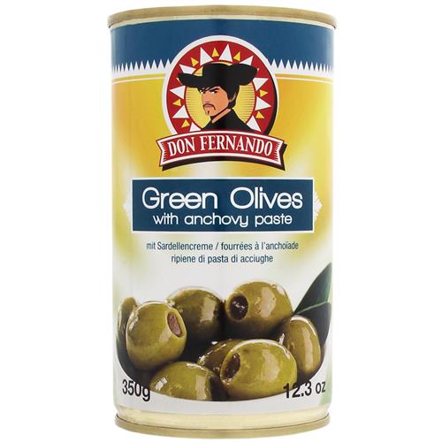 Don Fernando Groene Olijven Met Vulling Van Ansjovis – Blik – 350g