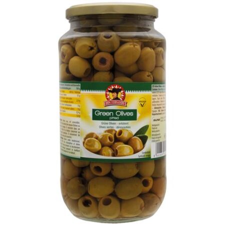 Don Fernando Groene Olijven Ontpit 920g – Bokaal – Vegan