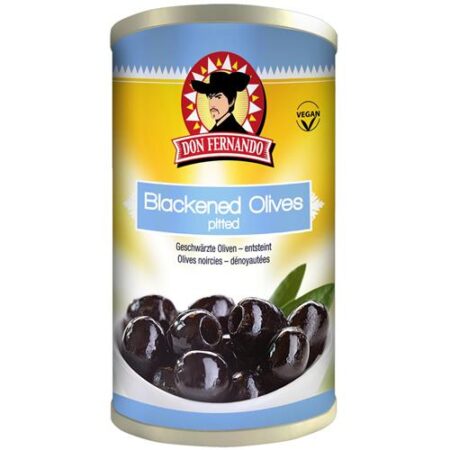 Don Fernando Zwarte Olijven Ontpit 350g – Blik – Vegan