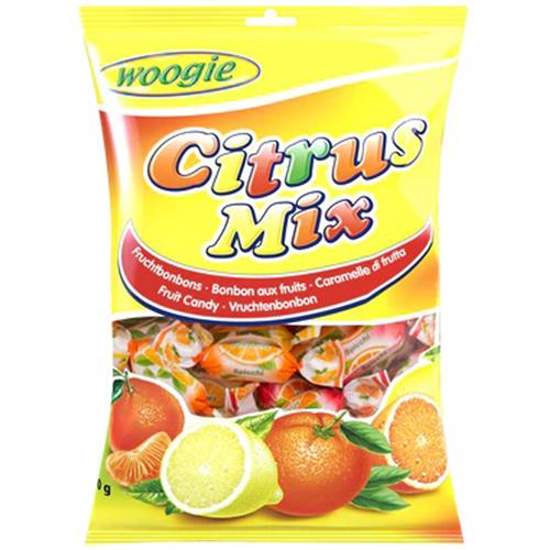 Woogie Fruitsnoepjes Citrus Mix 170g - Apart Verpakte Snoepjes - Citroen, Sinaasappel & Mandarijnssmaak