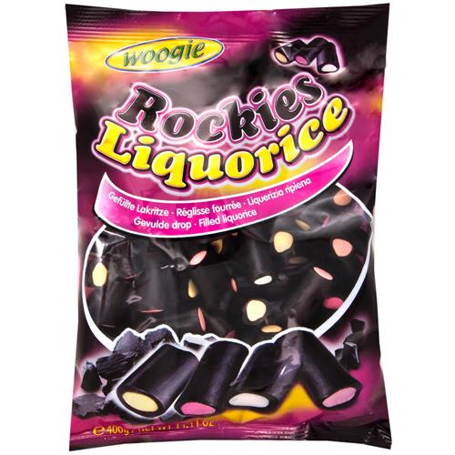 Woogie Snoepjes Drop Krijtjes 400g - Rockies Liquorice - Gevulde Drop