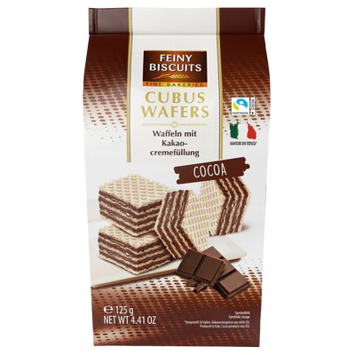 Feiny Biscuits Cubus Wafers Cacao 125g