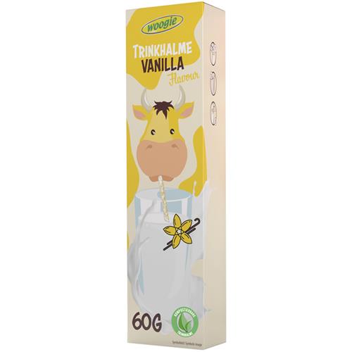 Woogie Drink Rietjes "Vanille" 60g - Gearomatiseerde Suikerparels Met Vanillesmaak