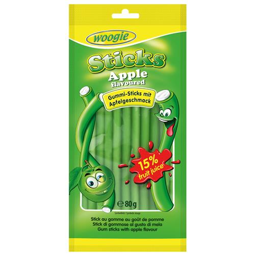 Woogie Apple Sticks 80g – Sticks Met Appelsmaak - 15% Vruchtensap