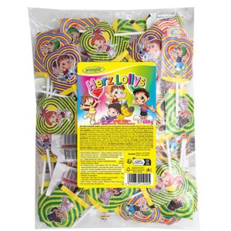 Woogie Hartjes Lolly Mix 600gr – Hartvormige Lolly’s Met Fruitsmaak