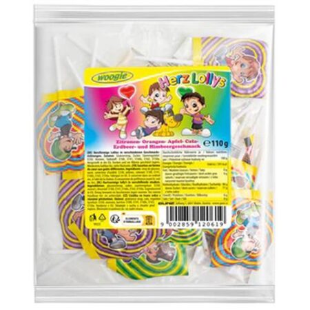 Woogie Hartjes Lolly Mix 110gr - Hartvormige Lolly's Met Fruitsmaak