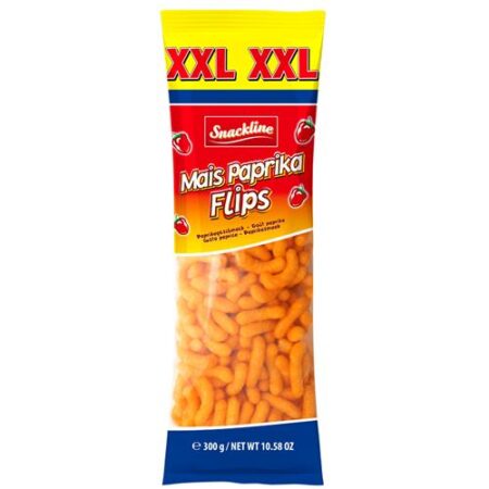 Snackline Paprika Flips XXL – Luchtige Maïssnack met Paprikasmaak 300g