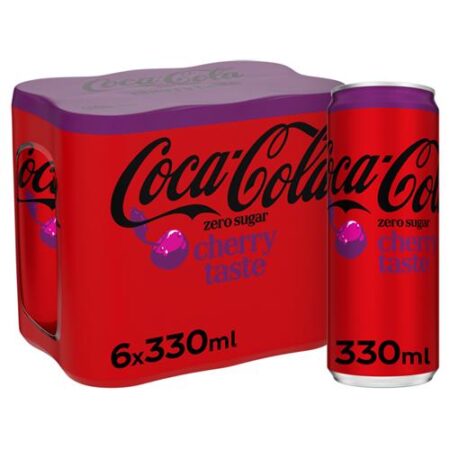 Coca Cola Zero Cherry 6 x 330ml - Sleek Blikjes - 6-Pack