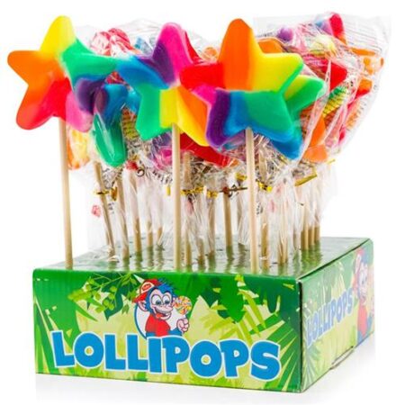 Regenboog Ster Pop Lolly 40g – 1 Stuk | Kleurrijke Ster Lolly