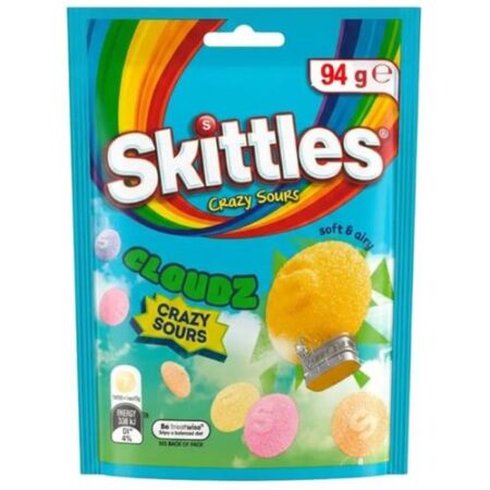 Skittles Squishy Cloudz Crazy Sours 94 g – Zachte Fruitgums met Zure Fruitsmaken