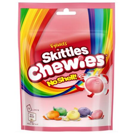 Skittles Chewies Fruits 137 g zachte fruitige kauwsnoepjes zonder harde suikerlaag