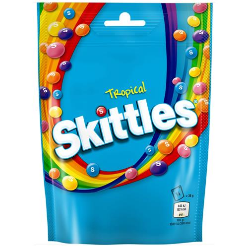 Skittles Tropical 136g stazak met tropische fruit snoepjes