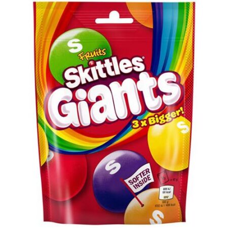Skittles Fruits Giants 132 g extra grote fruitige kauwsnoepjes met zachte kern