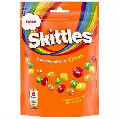Skittles Citrus 136g | Fruitige citrus snoepjes