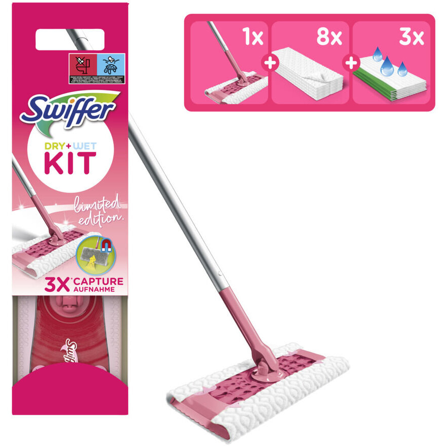 Swiffer Pink Limited Edition Starterkit – Vloerwisser + 8 Dry & 3 Wet Doekjes - Afbeelding 2