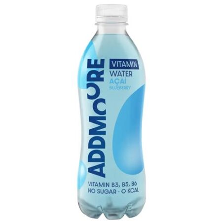 AddMoore Vitamin Water Açaí Blueberry 500ml suikervrij vitaminewater met vitamine B3, B5 en B6