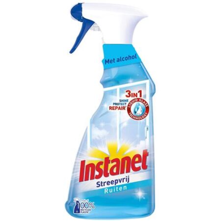 Instanet Ruitenreiniger Streepvrij 725ml - All In 1 Spray - Met Alcohol - Clean, Shine & Protect