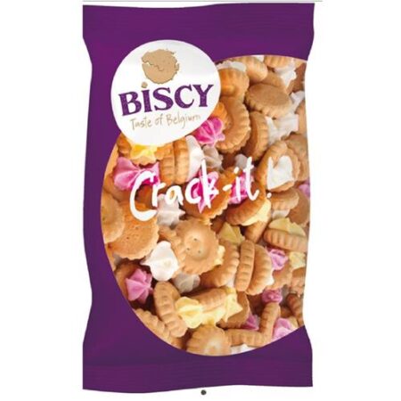 Biscy Iced Gems 250g kleurrijke koekjes met suikertopping