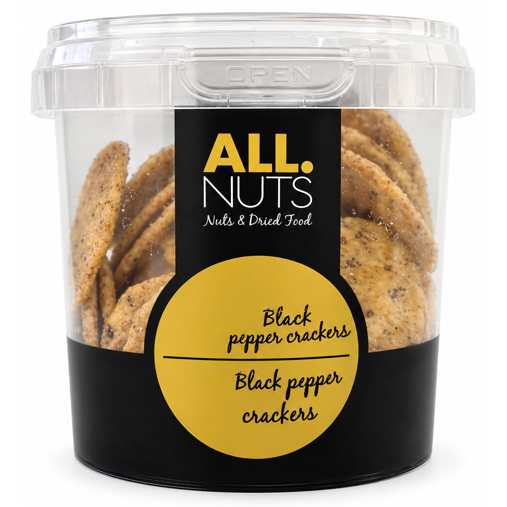 Allnuts Black Pepper Crackers 50g – Krokante Rijstcrackers met Zwarte Peper - Afbeelding 2