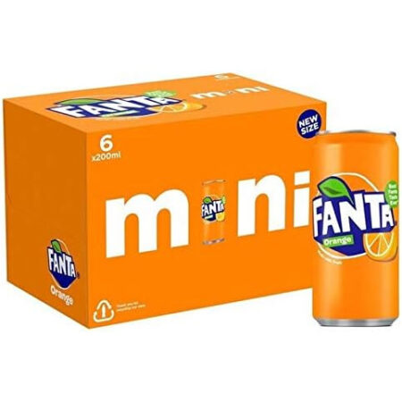 Fanta Orange Mini 6 x 200 ml – Klein Formaat, Volle Sinaasappelsmaak