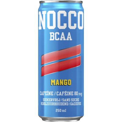 Nocco Energy Drink Mango 250ml – Sleek Blikje – Suikervrij – BCAA