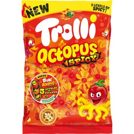 Trolli Octopus Spicy 1kg zak met kleurrijke pittige octopus gummies