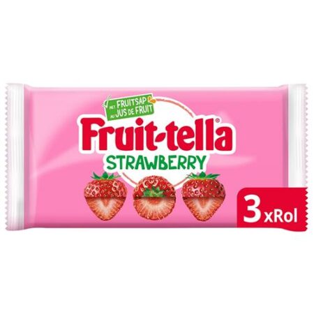 Fruit-Tella Aardbei 3 x 41g - Fruitsnoepjes Met Aardbeismaak - 3-Pack
