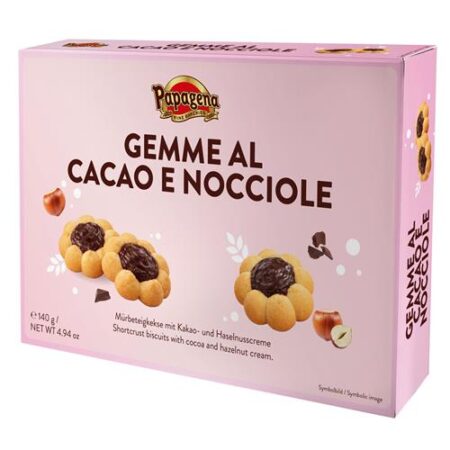 Papagena zandkoekjes met cacao-hazelnootcrème 140g