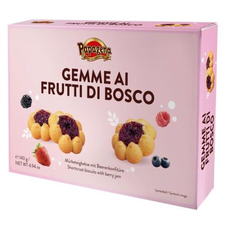 Papagena Zandkoekjes met bosvruchtenjam 140g