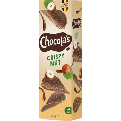 Chocola's Crispy Nut 125g Belgische melkchocolade met krokante rijst en hazelnoten
