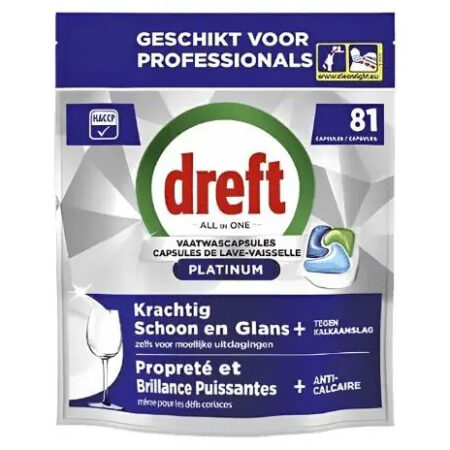 Dreft vaatwastabs platinum All in One 81 capsules