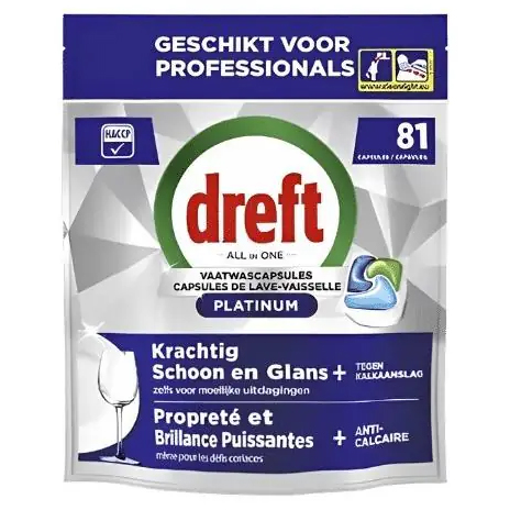 Dreft vaatwastabs platinum All in One 81 capsules