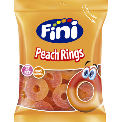 Fini Peach Rings 100g – Zachte Perzikringen met Zoetzure Smaak