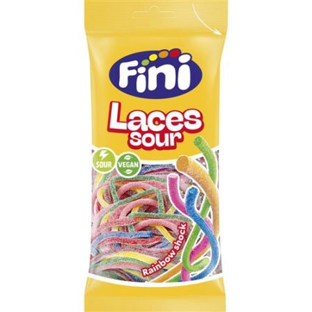 Fini Sour Laces Rainbow 90g – Zure Regenboogveters