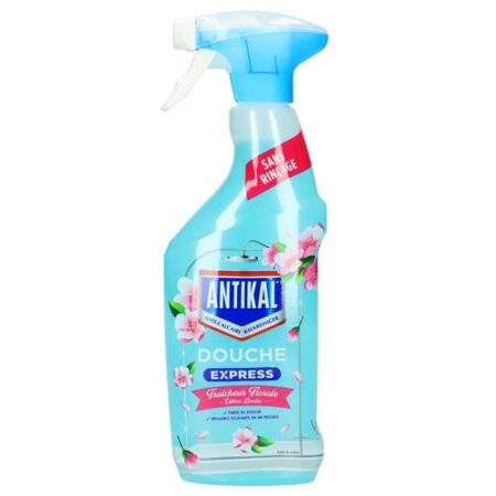 Antikal Douche Express Bloemengeur 500ml badkamerspray in blauwe sprayflacon